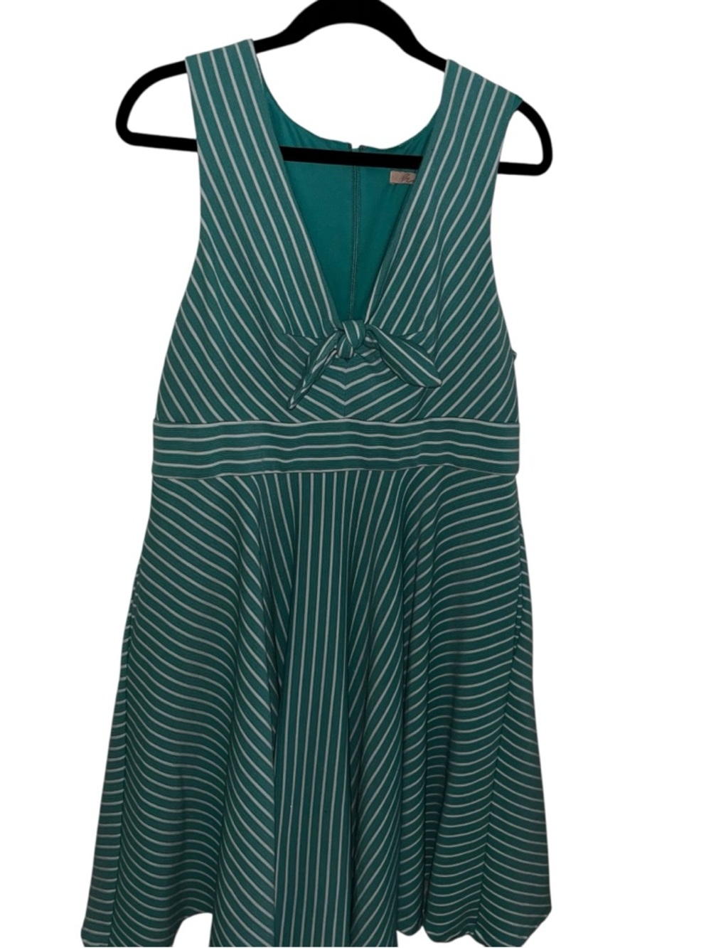 Hutch green white chevron stripe sleeveless dress XL